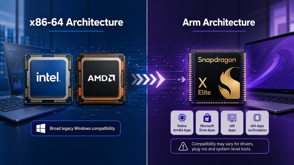 Intel vs AMD vs Snapdragon X Elite Architecture Differences